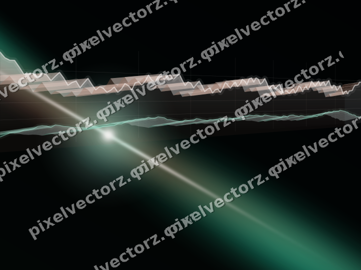 Glowing neon chart background in green and orange