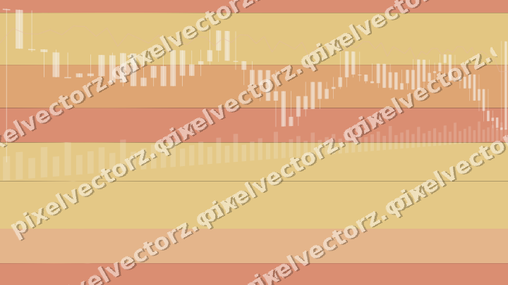 Glowing neon chart background in orange and amber
