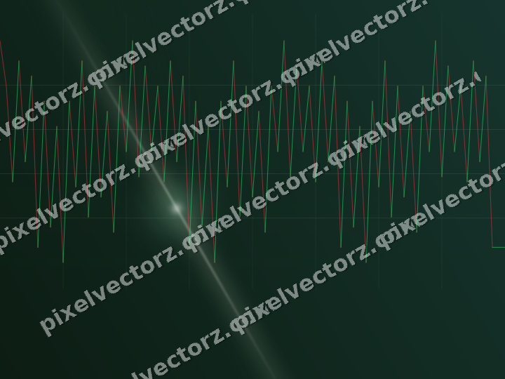 Glowing neon chart background in dark green and amber