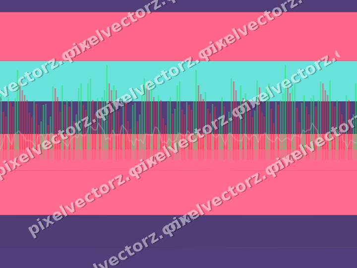 Glowing neon chart background in pink and amber