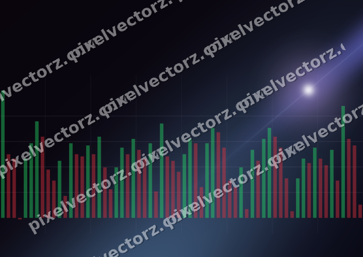 Glowing neon chart background in purple and blue