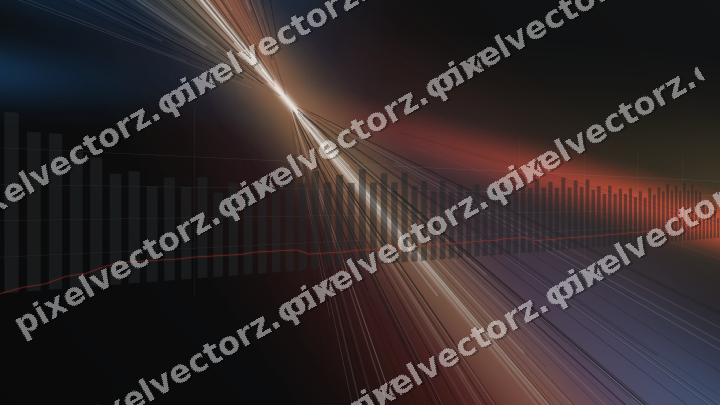 Glowing neon chart background in blue and red