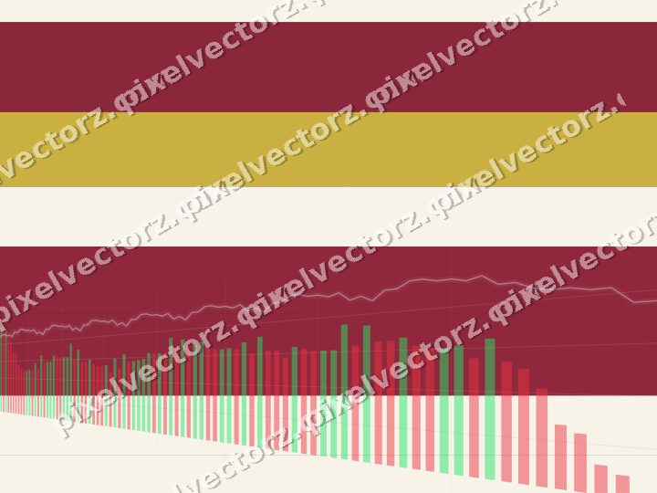 Glowing neon chart background in dark pink and red