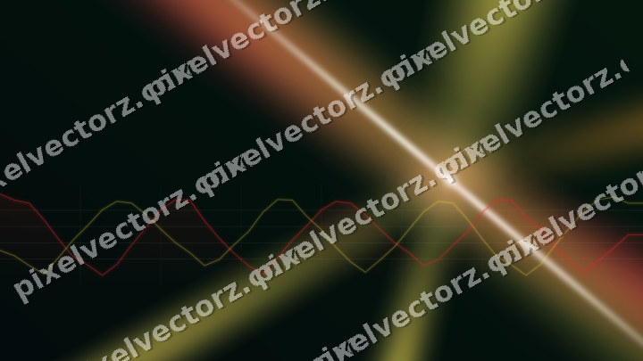 Glowing neon chart background in red and orange