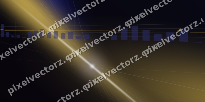 Glowing neon chart background in blue and amber