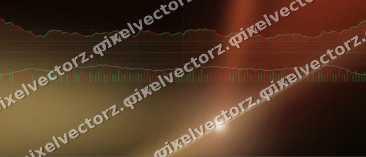Glowing neon chart background in orange and amber