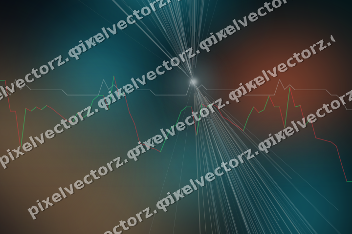 Glowing neon chart background in teal and orange