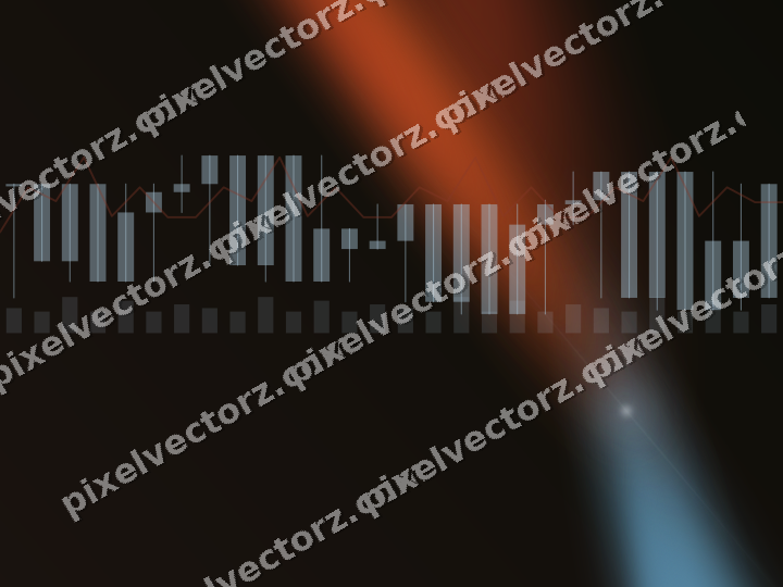 Glowing neon chart background in cyan and red