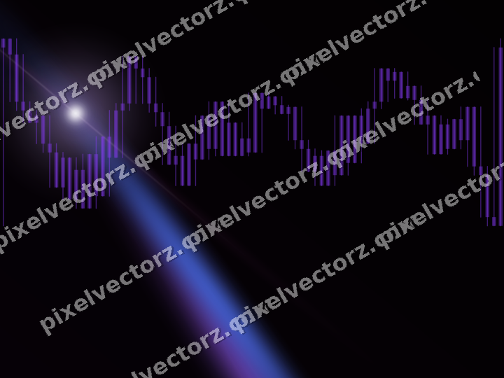 Glowing neon chart background in purple and blue