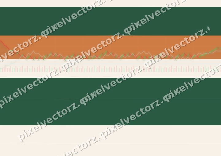 Glowing neon chart background in dark green and orange