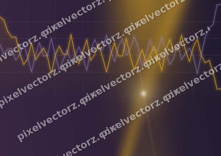 Glowing neon chart background in amber and purple