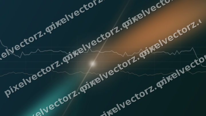 Glowing neon chart background in orange and teal
