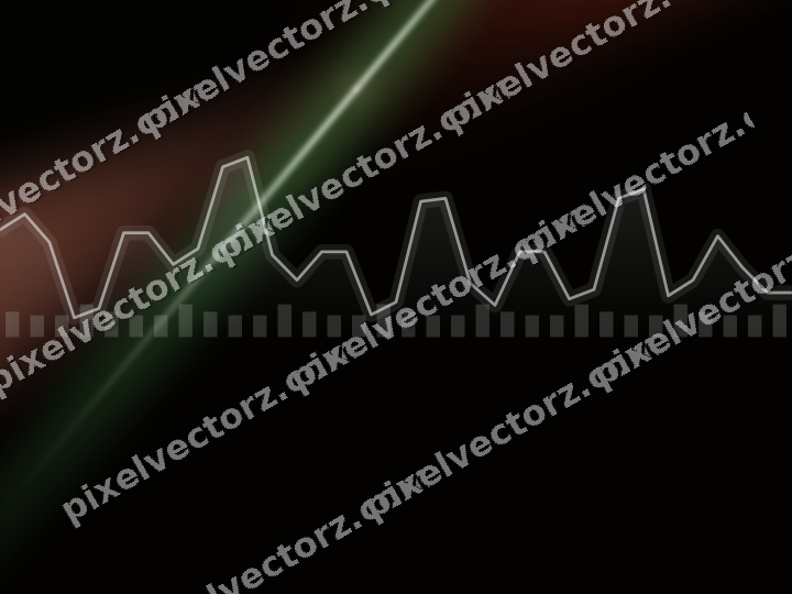 Glowing neon chart background in red and orange