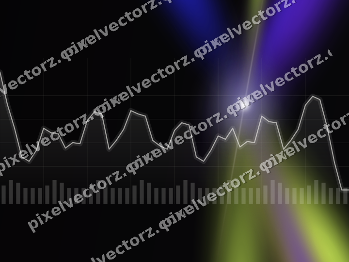 Glowing neon chart background in blue and purple