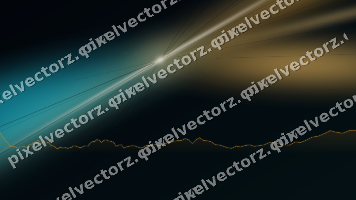 Glowing neon chart background in amber and teal