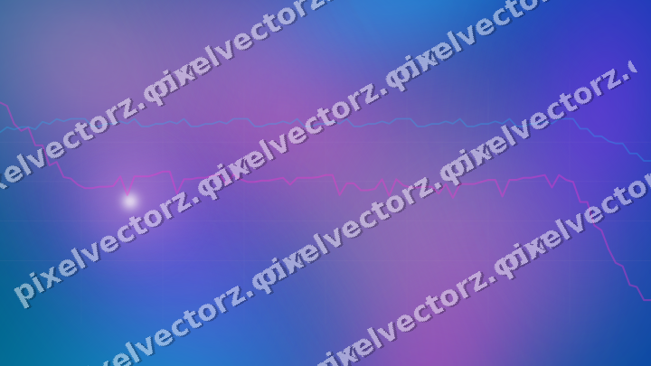 Glowing neon chart background in magenta and purple