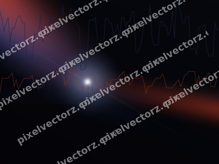 Glowing neon chart background in blue and red