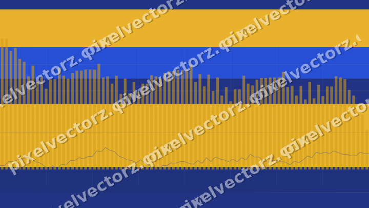 Glowing neon chart background in amber and blue