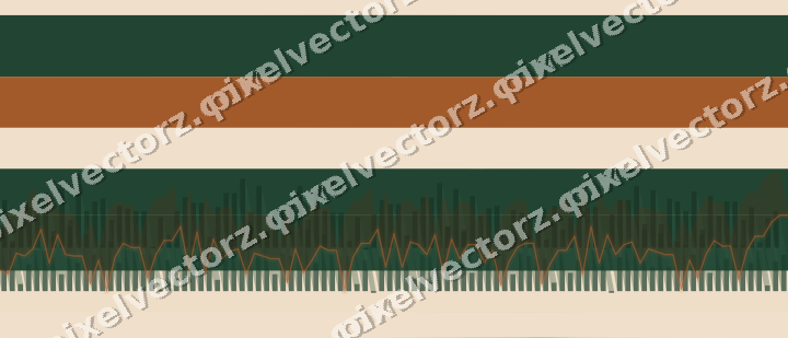 Soft pastel chart background in dark green and orange