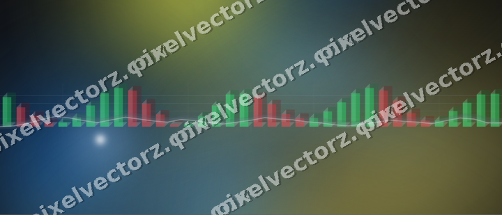 Glowing neon chart background in blue and yellow