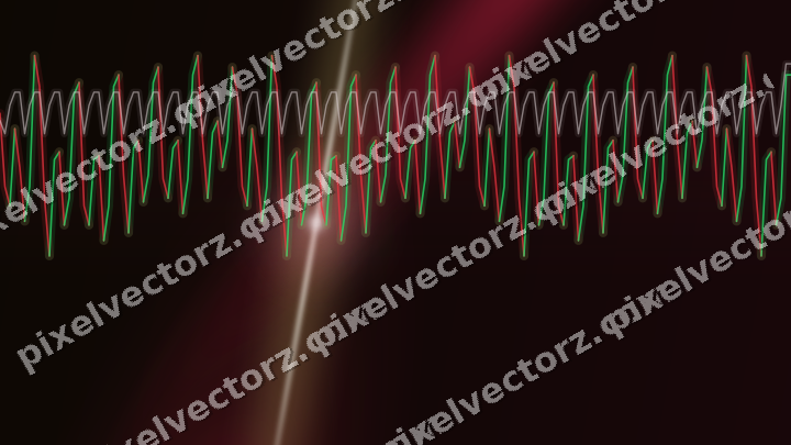 Glowing neon chart background in pink and red