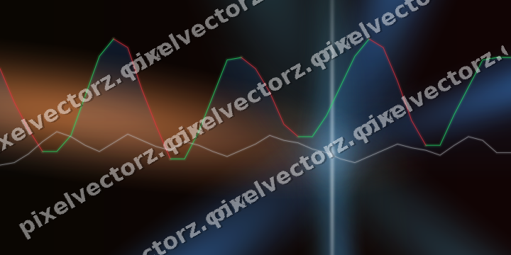 Glowing neon chart background in blue and red
