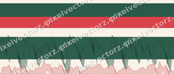 Glowing neon chart background in green and red