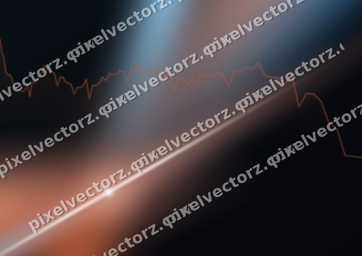 Glowing neon chart background in orange and cyan