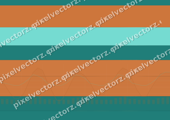 Glowing neon chart background in orange and teal