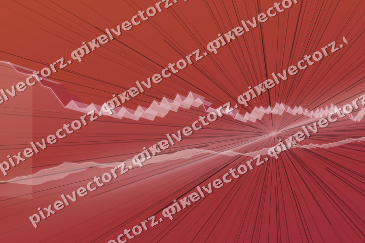 Glowing neon chart background in pale pink and pale red