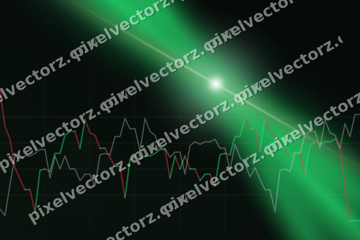 Glowing neon chart background in green and red