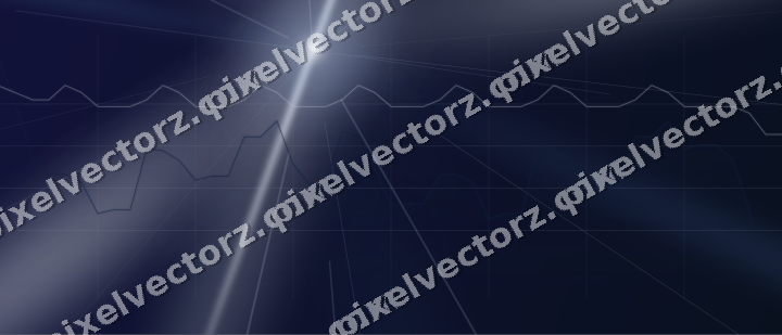 Glowing neon chart background in dark blue and white