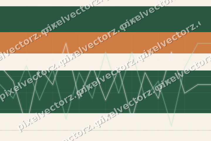 Glowing neon chart background in green and orange