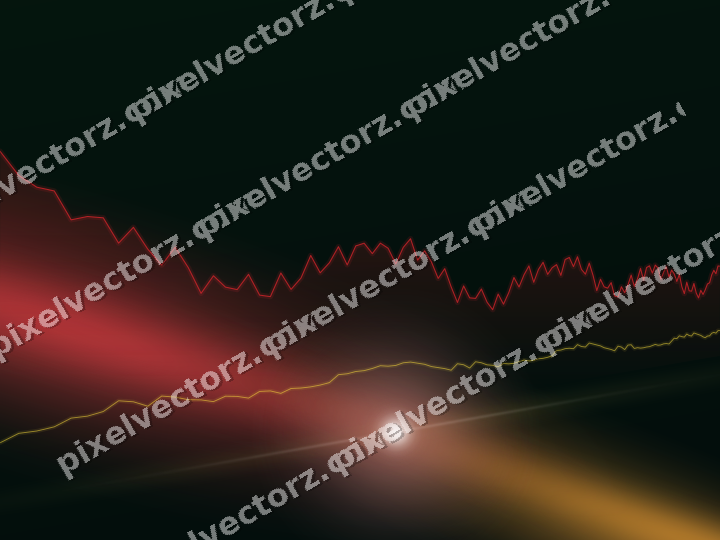 Glowing neon chart background in red and orange