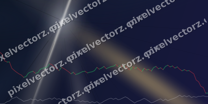 Glowing neon chart background in dark blue and amber