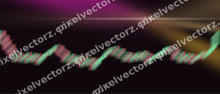 Glowing neon chart background in magenta and amber
