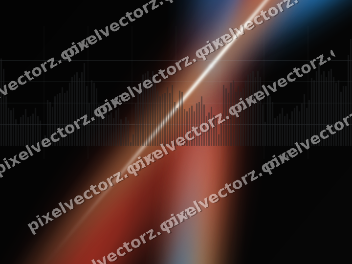 Glowing neon chart background in blue and red