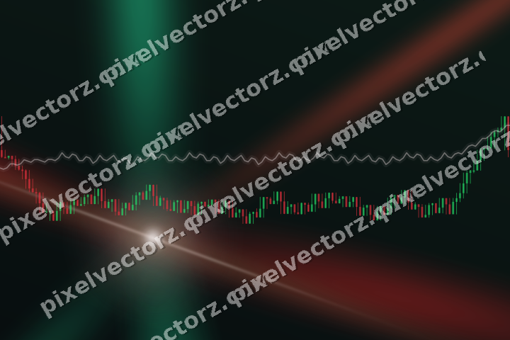 Glowing neon chart background in red and green
