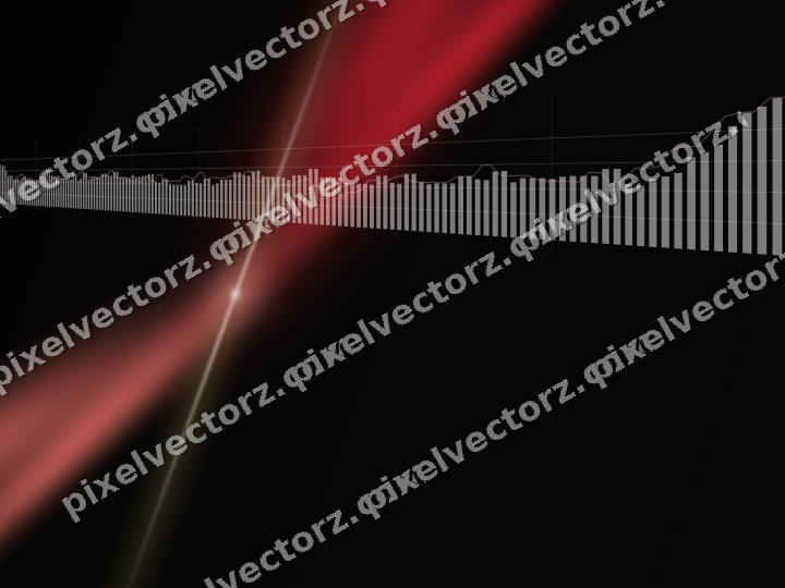Glowing neon chart background in red and amber