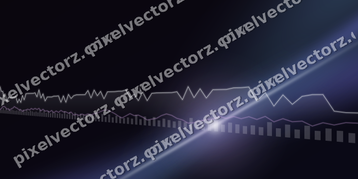 Glowing neon chart background in purple and blue