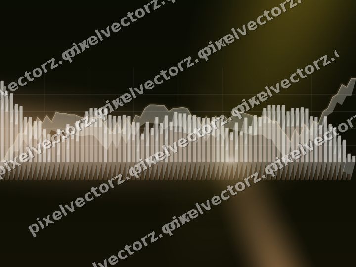 Glowing neon chart background in amber and orange