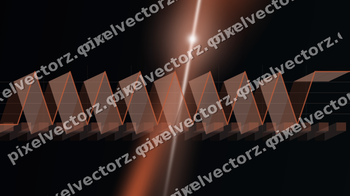 Glowing neon chart background in orange and cyan