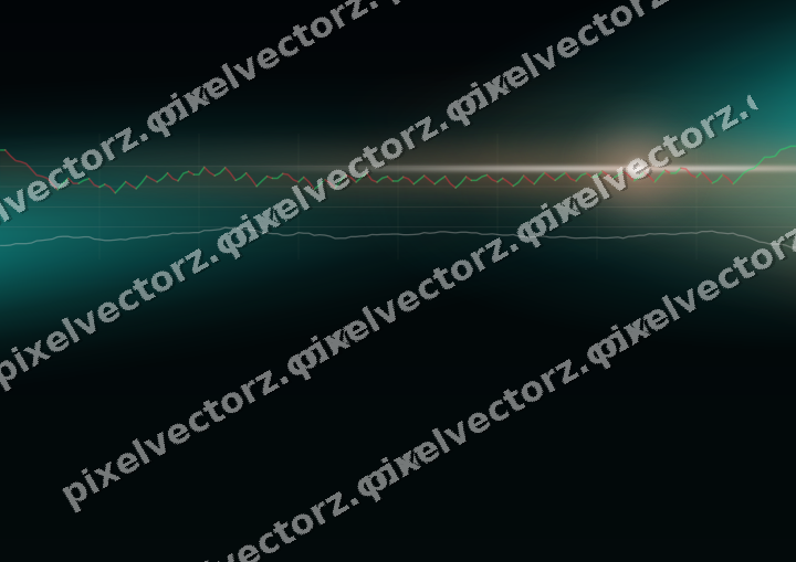 Glowing neon chart background in orange and teal