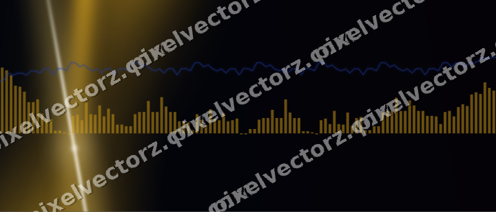 Glowing neon chart background in amber and blue