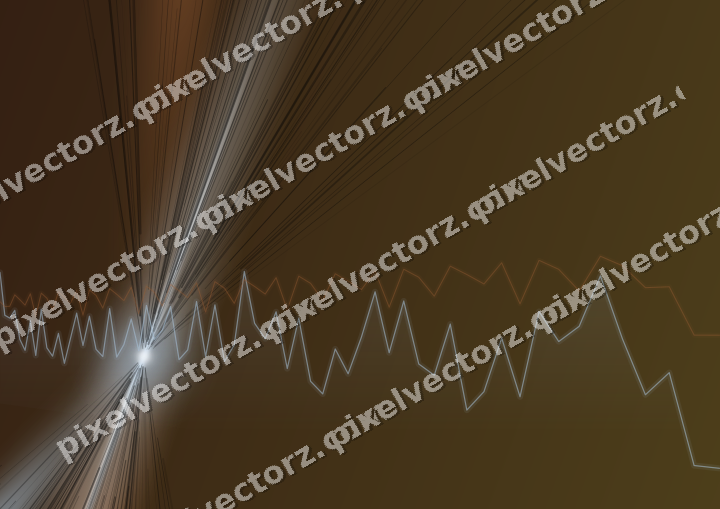 Glowing neon chart background in blue and orange