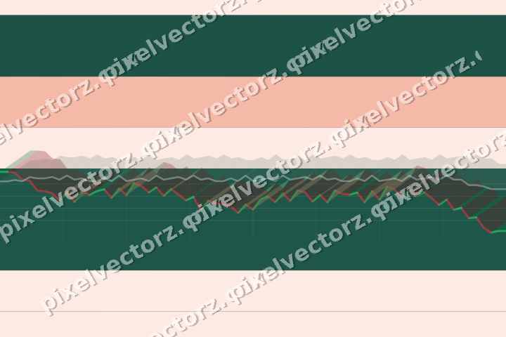 Glowing neon chart background in dark green and orange