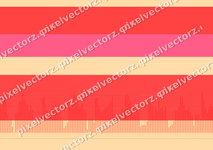 Glowing neon chart background in red and orange
