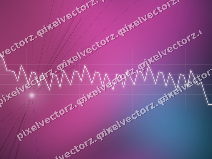 Glowing neon chart background in magenta and purple