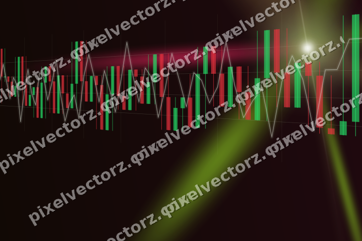 Glowing neon chart background in lime and pink