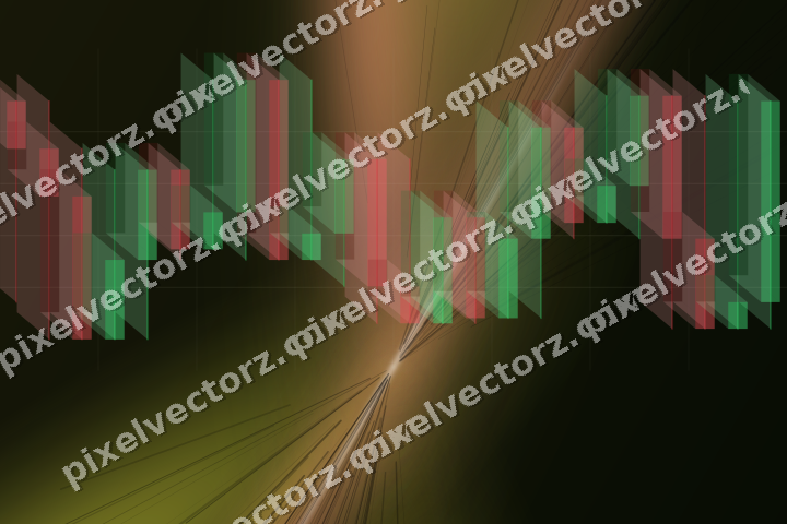 Glowing neon chart background in yellow and red